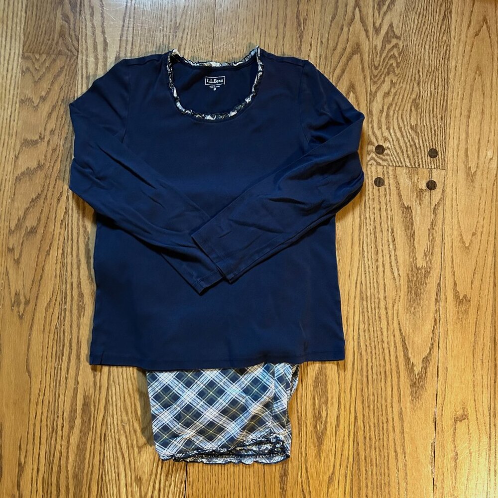 Women's LL Bean Pajamas--Navy Blue, Size M